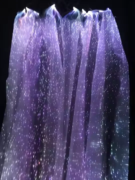 LED fiber optic clothing textile fiber optic fabric for luminous clothing