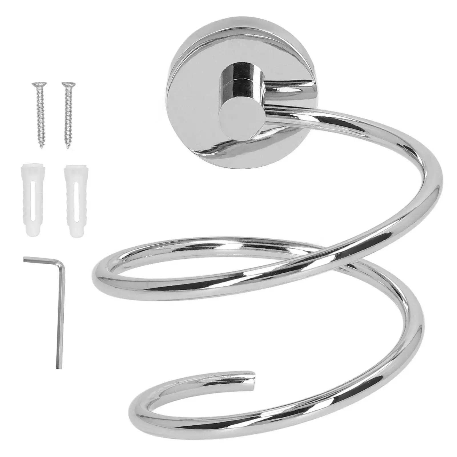 

304 Stainless Steel Wall-Mounted Rack - for bathroom Blow Dryer Holder for Tidy Organization