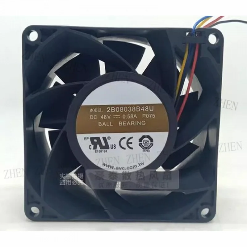 

Y FOR AVC 2B08038B48U-P075 8038 DC48V 0.58A 8CM 4-Wire Server Cooling Fan