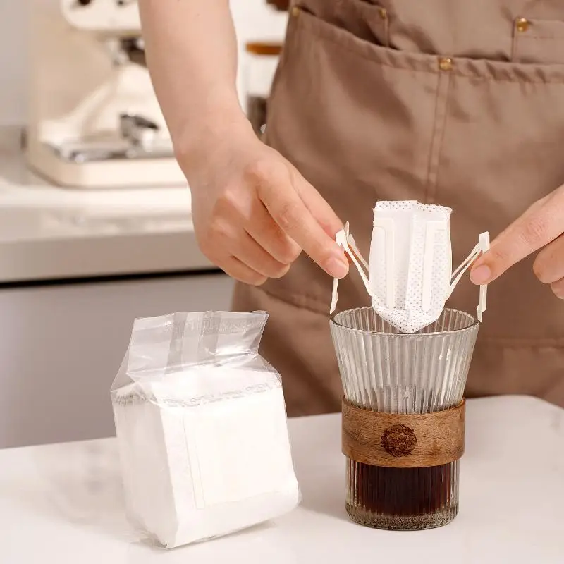 Rückstandsfreie Einweg-Kaffeefilterbeutel zum Aufhängen, tragbare Tropffilter 10/25/50 Stück für den Gebrauch zu Hause, auf Reisen, beim Camping und im Büro. – Detail 5