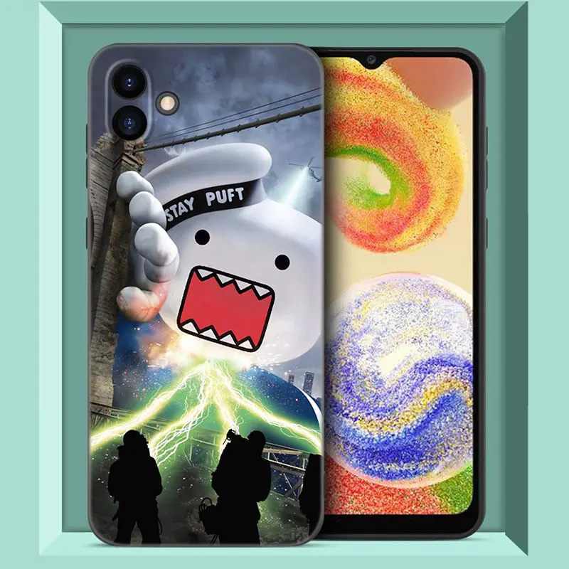 Cute Domo-kun Black Silicone Phone Case For Samsung Galaxy A01 A03 Core A04 E A02 A05 A10 A20 A21 A30 A50 S A6 A8 Plus A7 2018