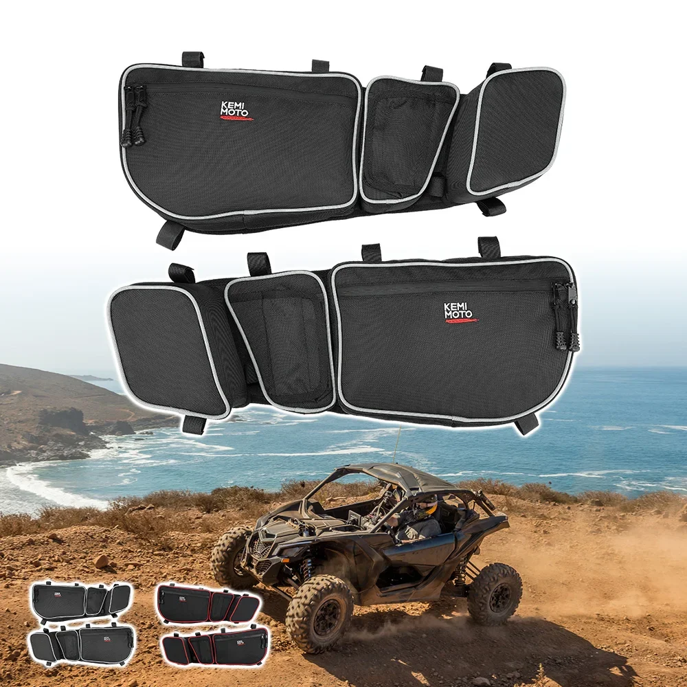 Sac de rangement latéral UTV, sacs de porte latérale pour passagers et conducteur, genouillère pour Can Am Maverick X3 Max R RR XMR XDS Turbo DPS 4x4 2017 +