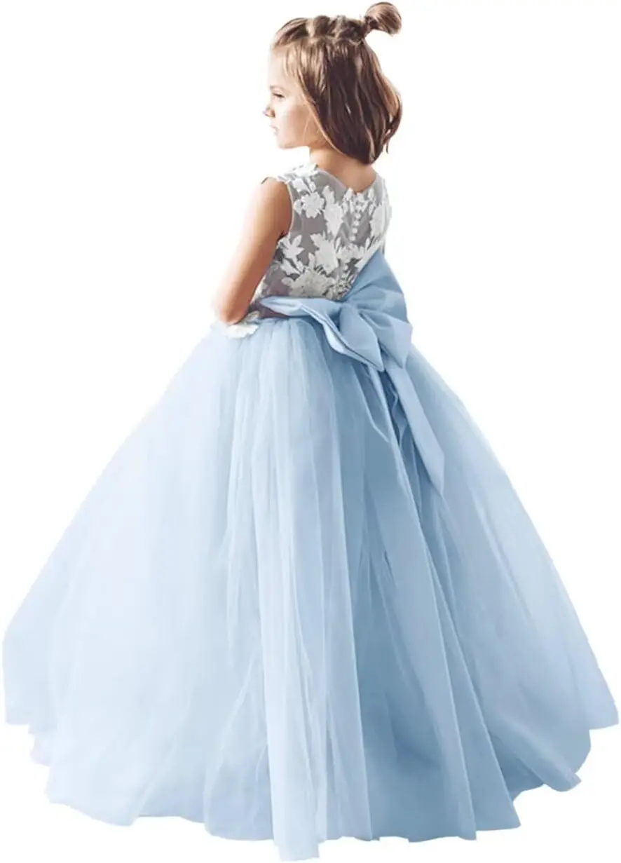 Tulle Flower Girl Dress for Wedding Bridesmaid First Communion Dresses Princess Pageant Party Gown pageant dresses for girls