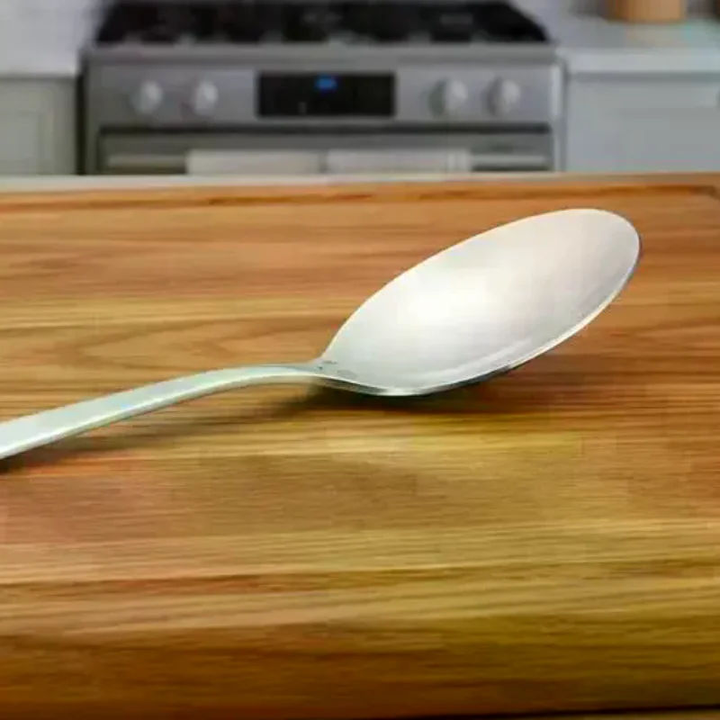 

Stainless Steel Dinner Scoop Flat Spoon Restaurant Flatware Tableware Soup Spoon Kitchen Tableware