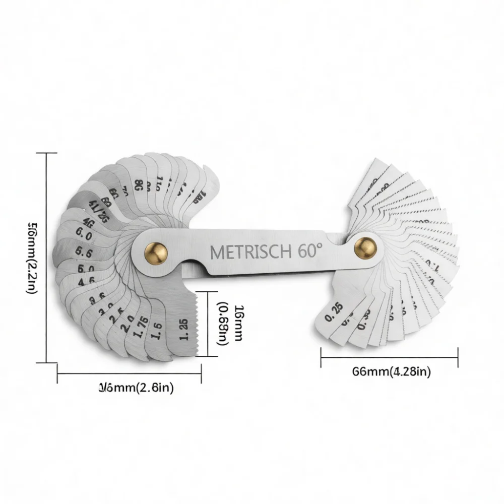 Professional Thread Pitch Gauge Metric Imperial Unified Screw Template Measurement Inspection Tool Precision Device
