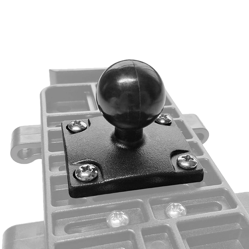 Placa adaptadora metal para montagem soquete esférico padrão 25 mm/ 1 polegada, estrutura sólida, bola borracha