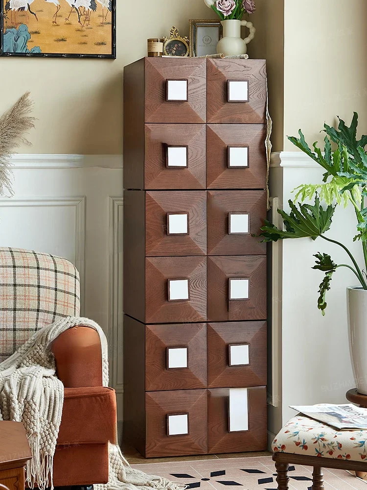 Medieval square locker, retro bedside table, floor-to-ceiling chest cabinet, Carmen TV cabinet, stacked cabinet