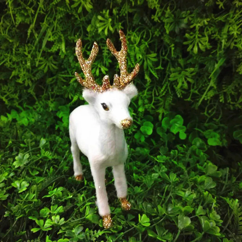 

1 шт. Реалистичная фигурка оленя, миниатюрное украшение для рабочего стола, для дома, офиса, рождественского декора, обучения детей