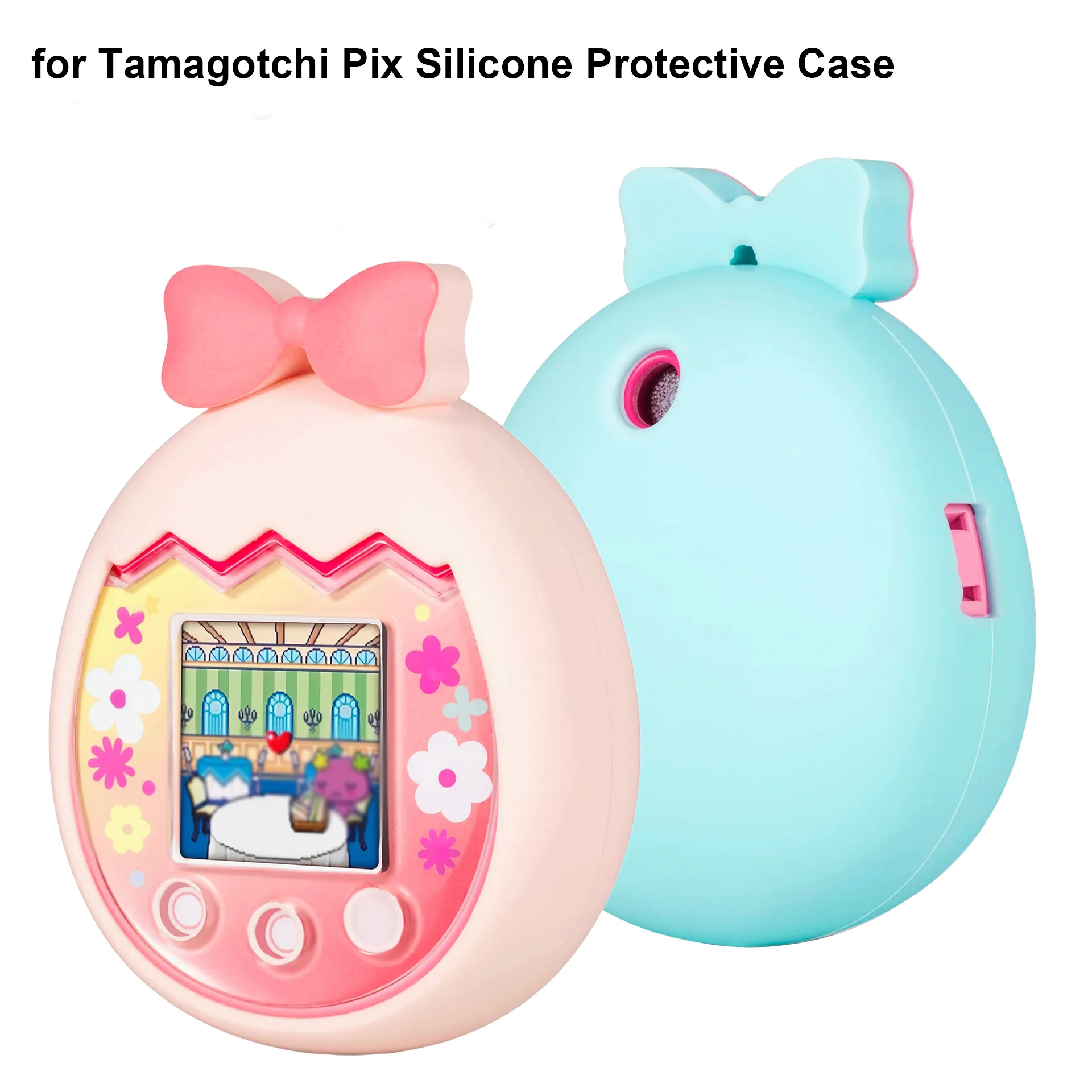 Silicone Protective Case for Tamagotchi Pix Virtual Pet Machine, Soft Sleeve Cover Anti-Fall Anti-Scratch Pet Game Console Case