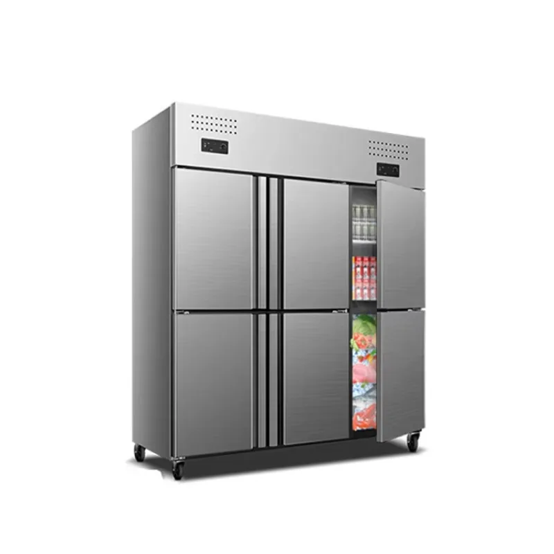 Super High Efficiency Large Capacity Direct Cooling Stainless Steel Double Door Commercial Freezer