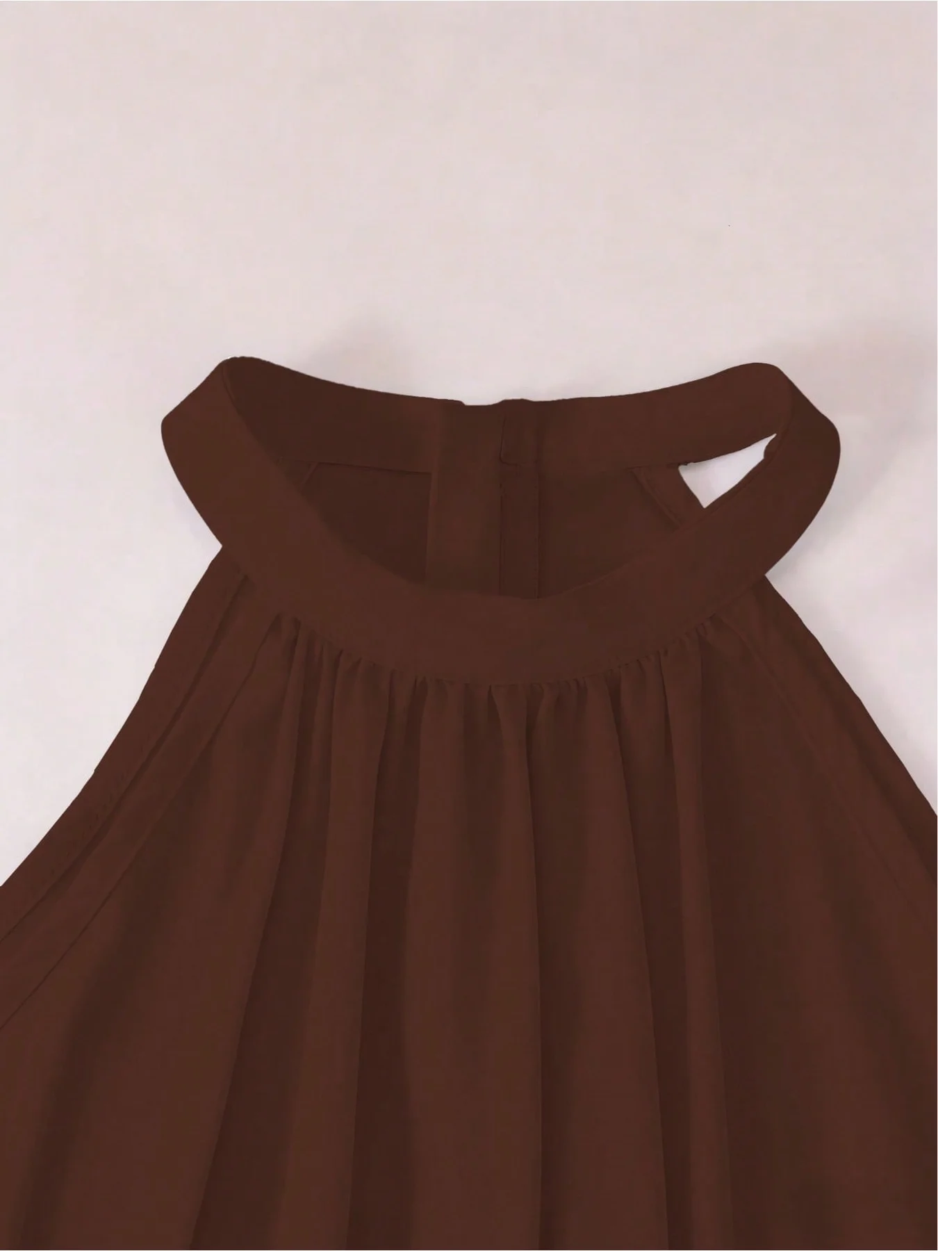 Sommerkleid für Mädchen, einfarbig, schulterfrei, ärmellos, lässig, elegant, mit hängendem Hals, locker, bequem, mittellang – Detail 6