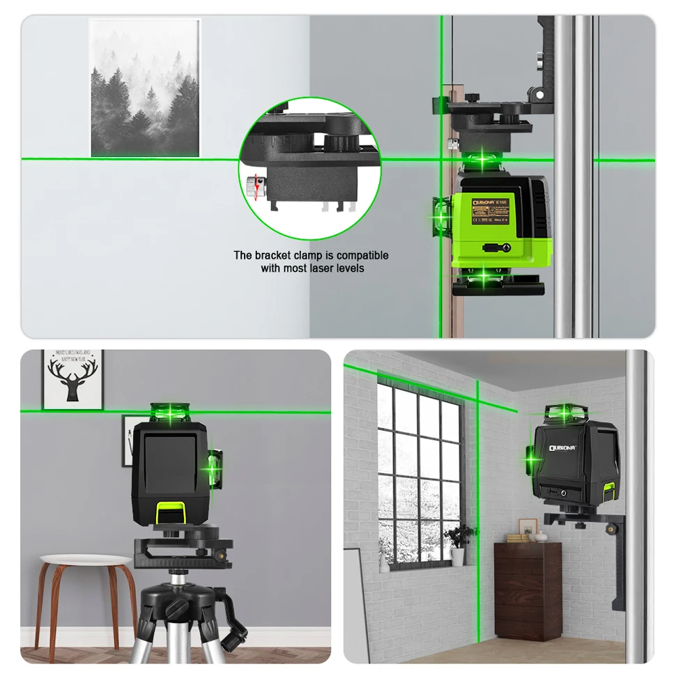 CLUBIONA Magnetic Wall Mounted Laser Level Bracket 360° Rotation Hanger Holder Stand Base For 1/4\