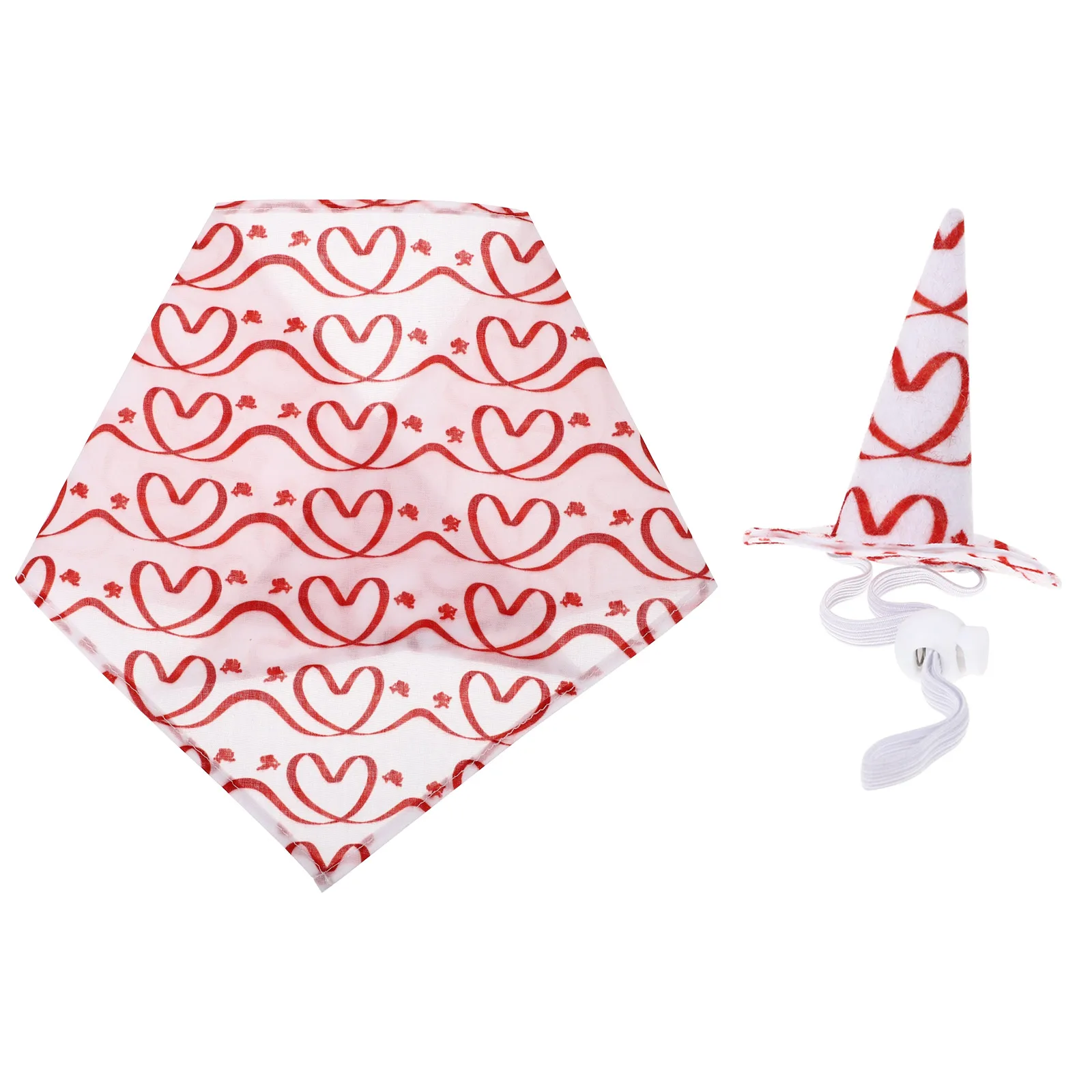 

Pet Hats Set Decorative Dog Cat Triangle Scarves Saliva Towels Valentine Party Accessories Bright Patterns Stylish Outfits Dog
