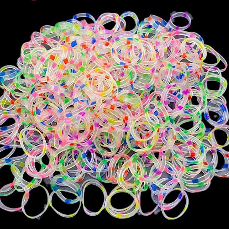 2000 Pcs/Set Girls Rubber Band Does Not Hurt Hair Small Children's Scrunchies Head Rope Cute Baby Color Headdress Diameter 15mm