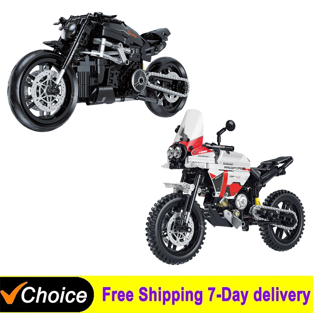 New 1:8 XDiavel s Classic City Racing Motorcycle Building Blocks Sets MOC Desertx Motorbike Bricks Toys Kids Gifts for Boys