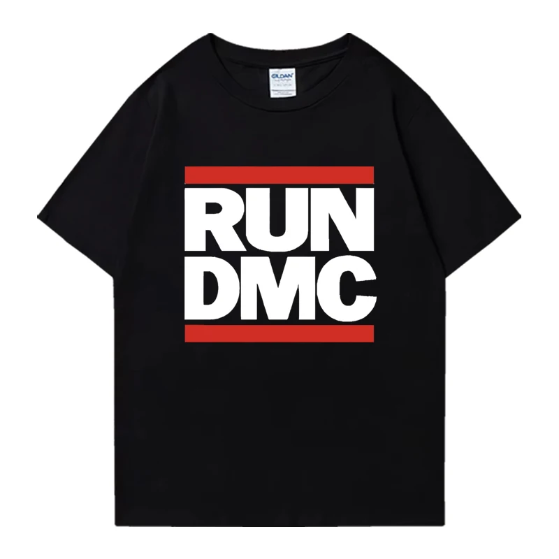 Camiseta com estampa gráfica RUN DMC, gola redonda, streetwear, algodão, masculina, feminina, manga curta, camisetas populares unissex