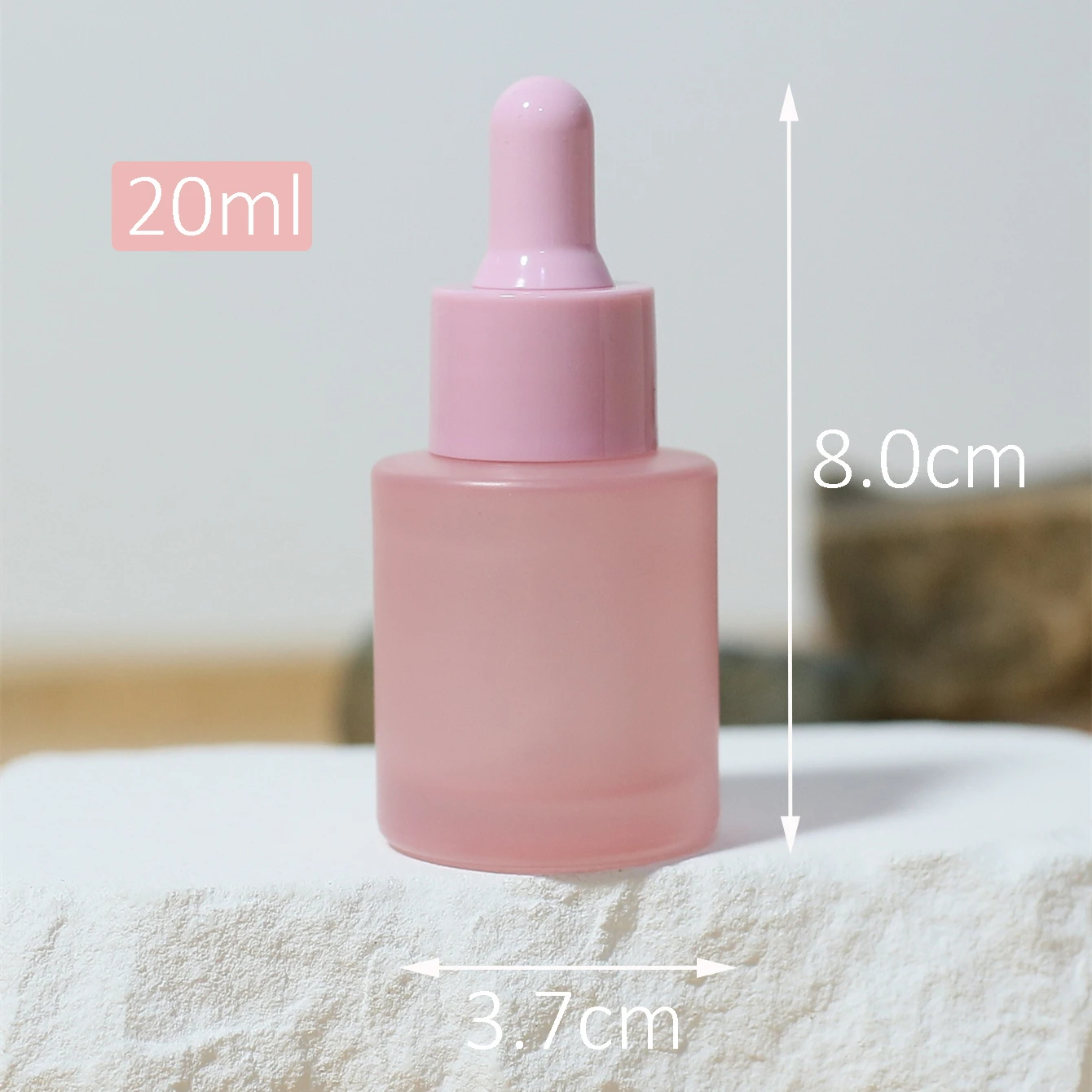 10 pz 20 ml Essentials da viaggio Bottiglie di vetro contagocce satinato rosa Cosmetici Bottiglie di olio essenziale carino con contagocce