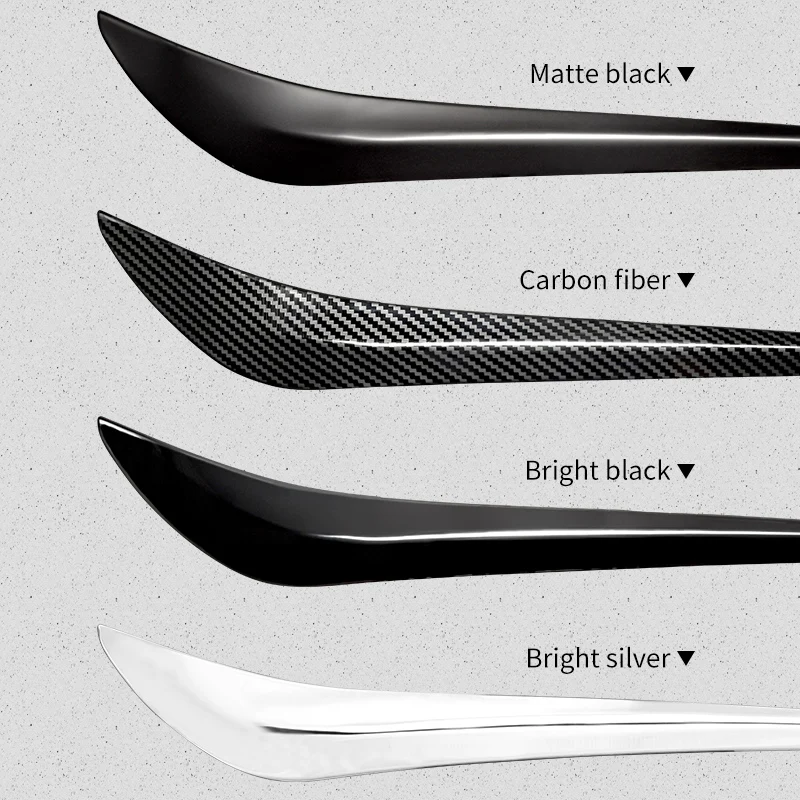 2pcs Anti Collision Car Front Bumper Guard Decoration Strip Body Edge Corner Modification Protective Sticker For Tesla Model 3