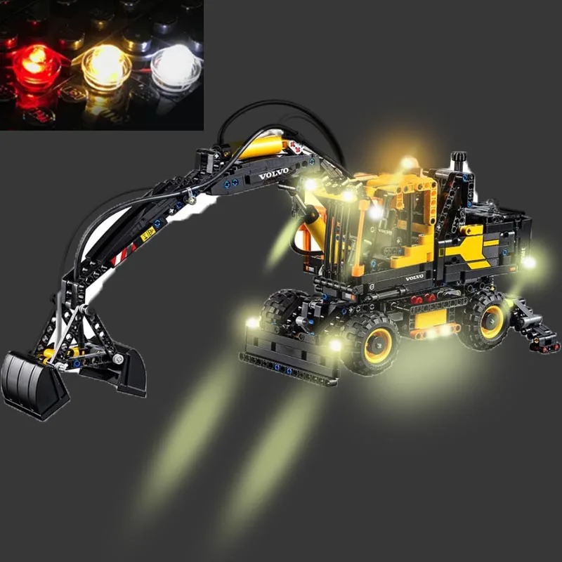 USB Lights Set for Lego  TECHNIC Volvoe EW160E 42053 Building Set - (NOT Include LEGO Bricks)