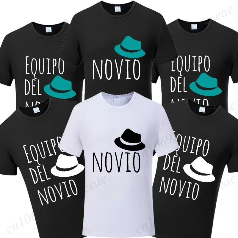 Spanish Team Groom Groomsman T-shirt Boyfriend Single Farewell Bachelor Evg Party Tees Shirt Engaged Wedding Hat Graphic Tops