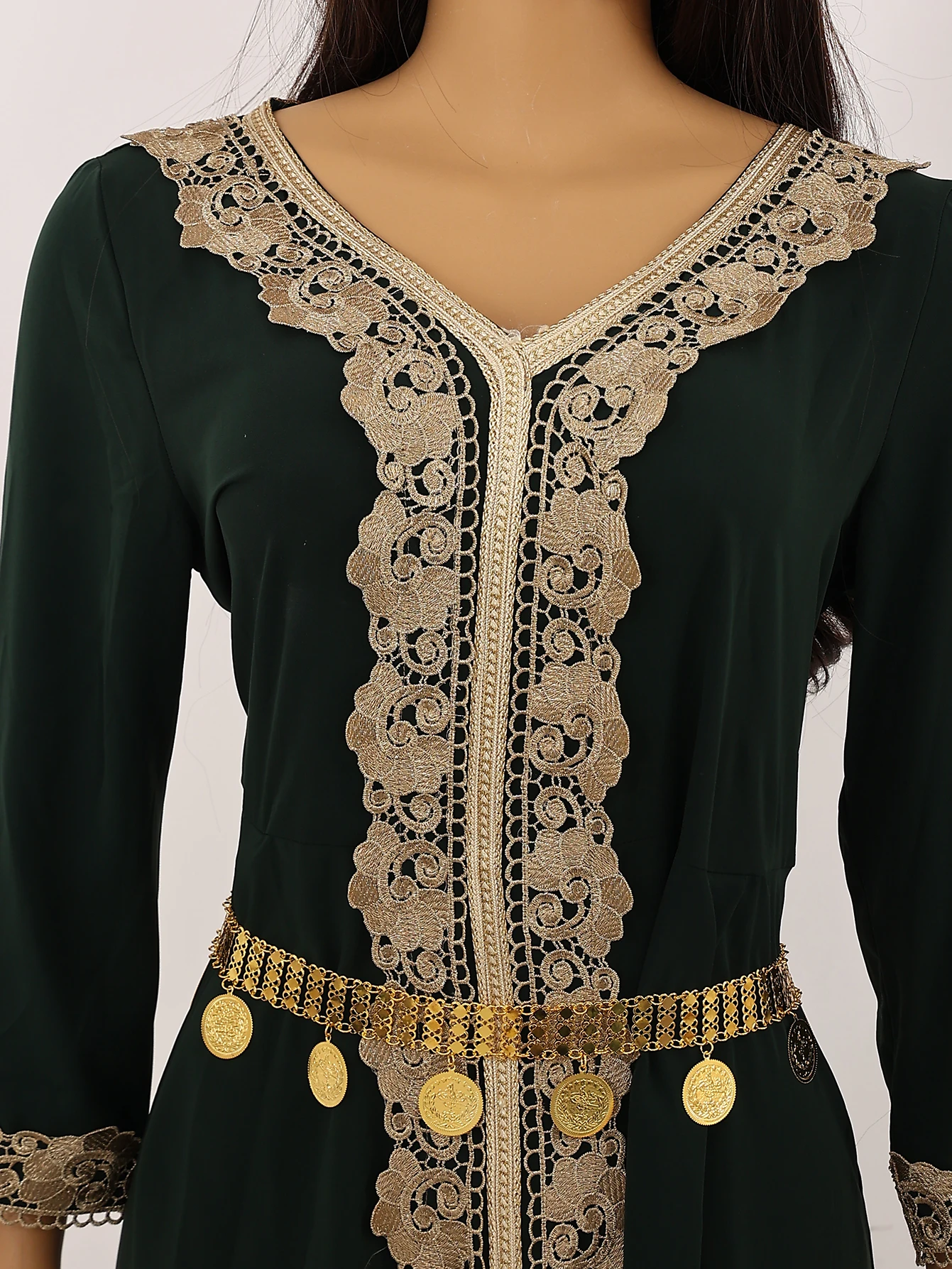 Luxurious Vintage Women's Body Chain, Multifunctional, Can Be Used as a Waist Chain or Shoulder Chain, Paired with a Turkish Coin Pendant, Adjustable Length, Women's Holiday Party Jewelry Chain