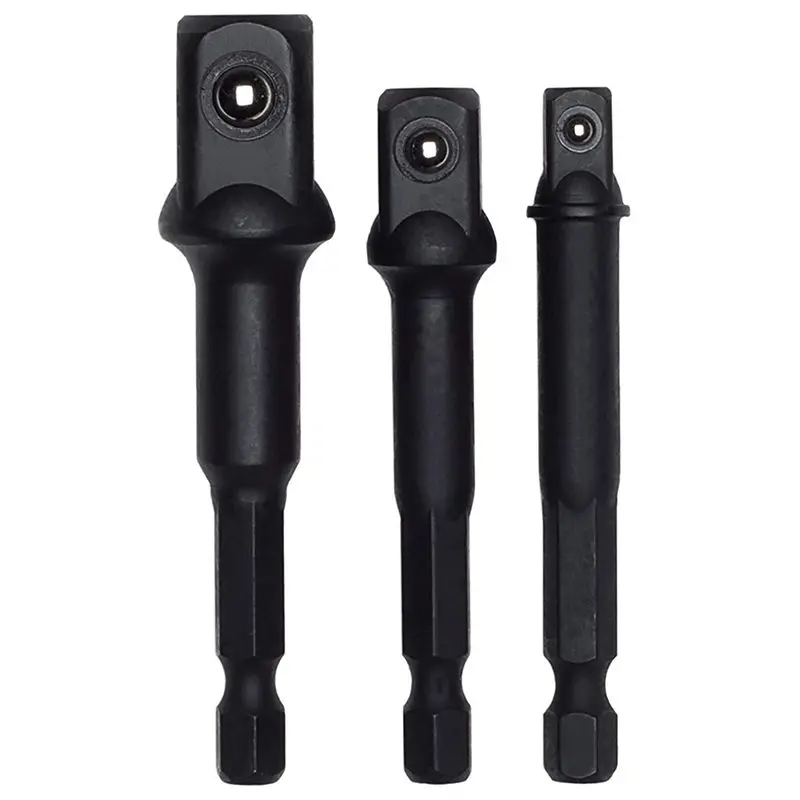 AC88 Impact Grade Socket Adapter Set - 3 Piece 1/4, 3/8, 1/2 Inch Drive Convert Power Drill into High Speed for Nut Driver