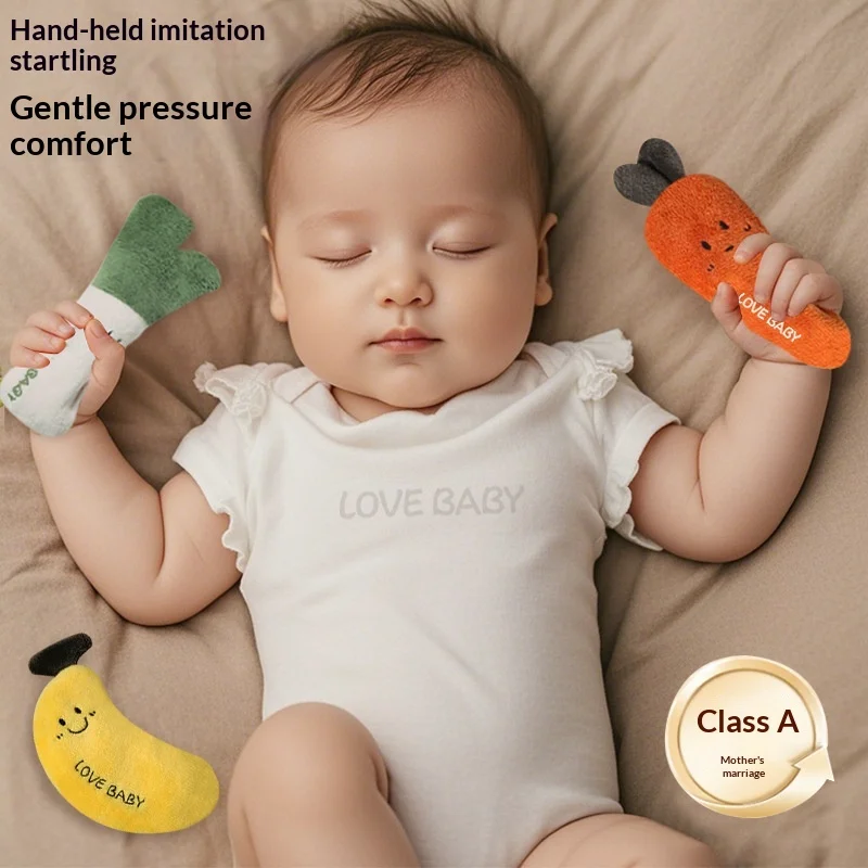 BABY ANTI STARTLE SOOTHING HAND GRIP DOLL CHEWABLE SLEEP AID TOY WITH STRAP INFANT CALMING NAP COMPANION DOLL