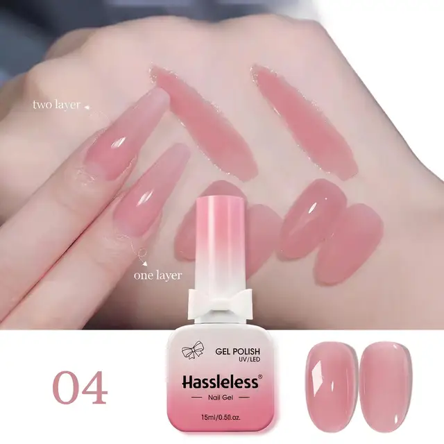 Frasco de Vidro de 15ml Sem Complicações, Esmalte Rosa Nude Transparente, Novo Esmalte em Gel Rosa da Moda 2026.