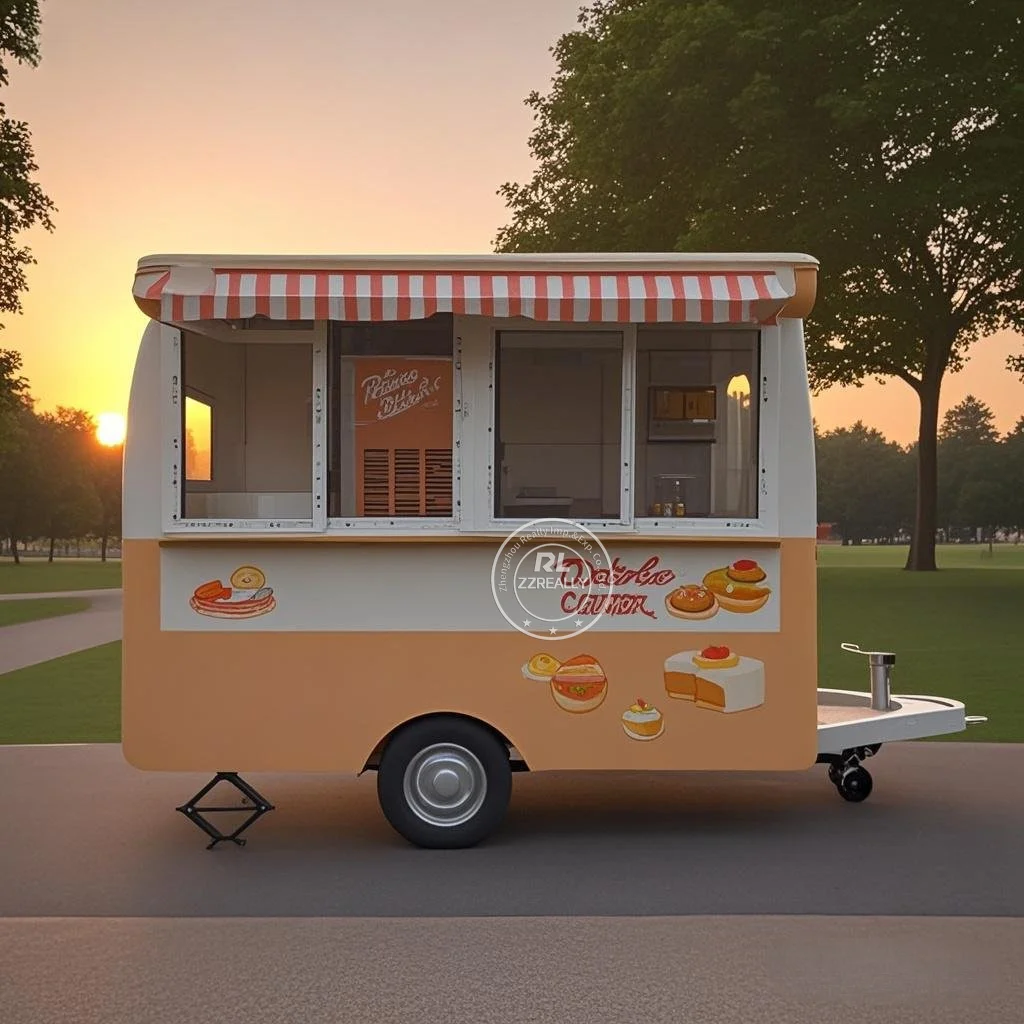 

Germany Standard Food Truck Mobile Hot Dog Burger pizza Coffee Concession Food Trailer Europe For Sale