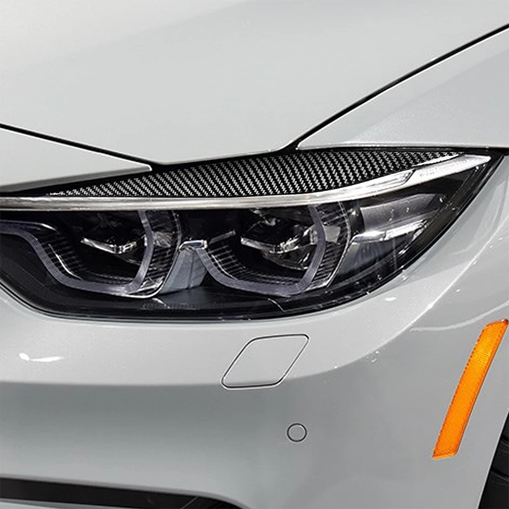 

2 шт. накладки-стикеры из карбона для фар, декоративные полоски-реснички, аксессуары