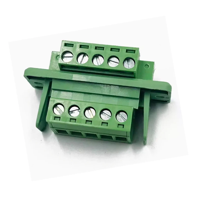 (1 Set) KF 2EDGWC 15EDGWC - 5.08mm Set of 3 Solderless Butt Connector Through Wall Terminal Block with Flange Fixing Frame 2~24P