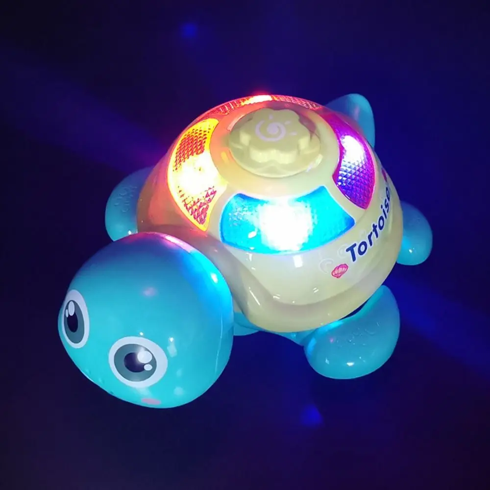 플라스틱 음악 기능 크롤링 거북이 시뮬레이션 소리와 빛 알 낳는 거북이 장난감 조기 교육 다기능 음악 거북이