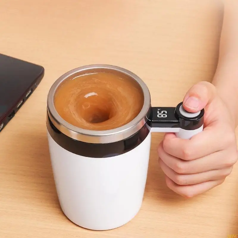 A0NC 자동 교반 머그잔 충동 가능한 스테인리스 스틸 믹싱 컵 커피 밀크