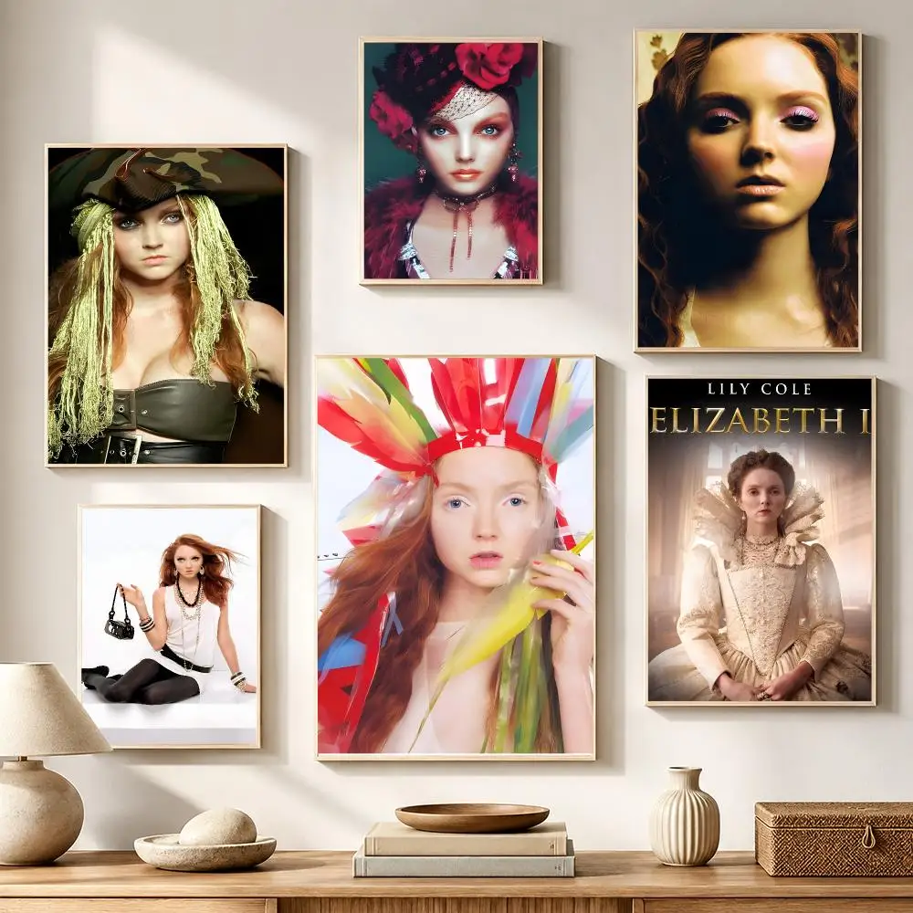 Fashion Model Lily Cole Poster High-definition waterproof stickers, suitable for home décor, gifts, and holiday decorations