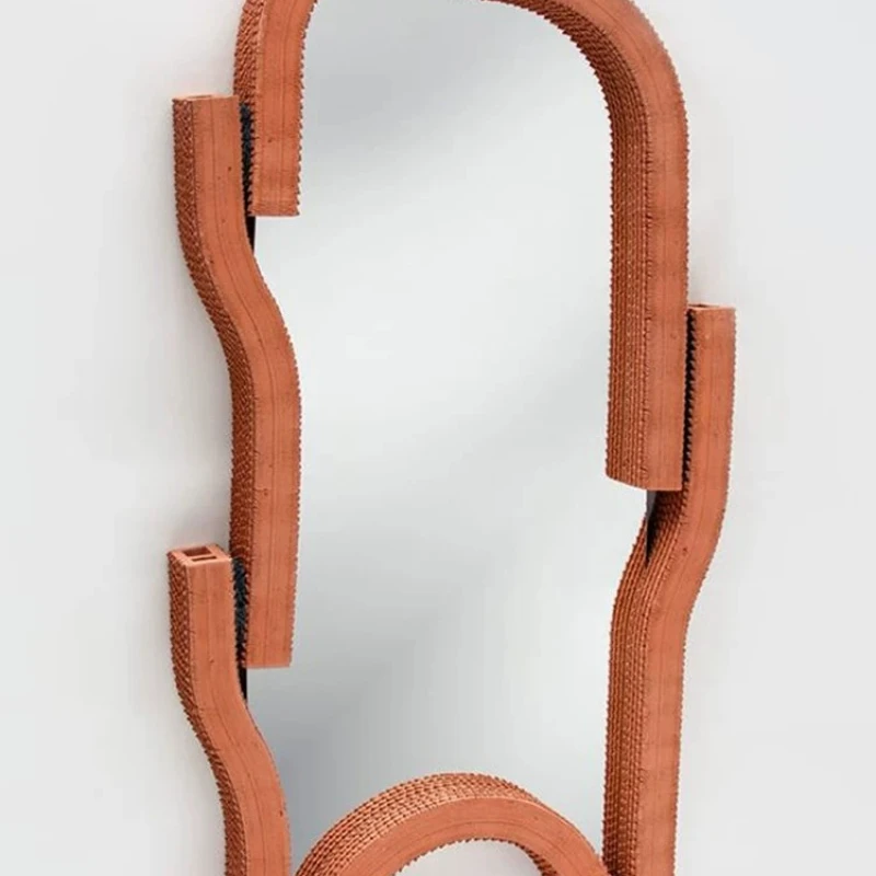 Wabi-sabi style floor-length mirror, American irregular art dressing mirror, internet-famous INS style full-length home mirror