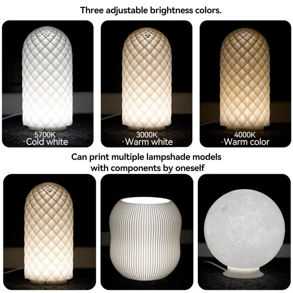 Professional 5V LED Lamp Kit Aluminum Alloy Dimming Puck Light Set 3 Color Temperature USB Light Kit 3D Printed Lamp Projects