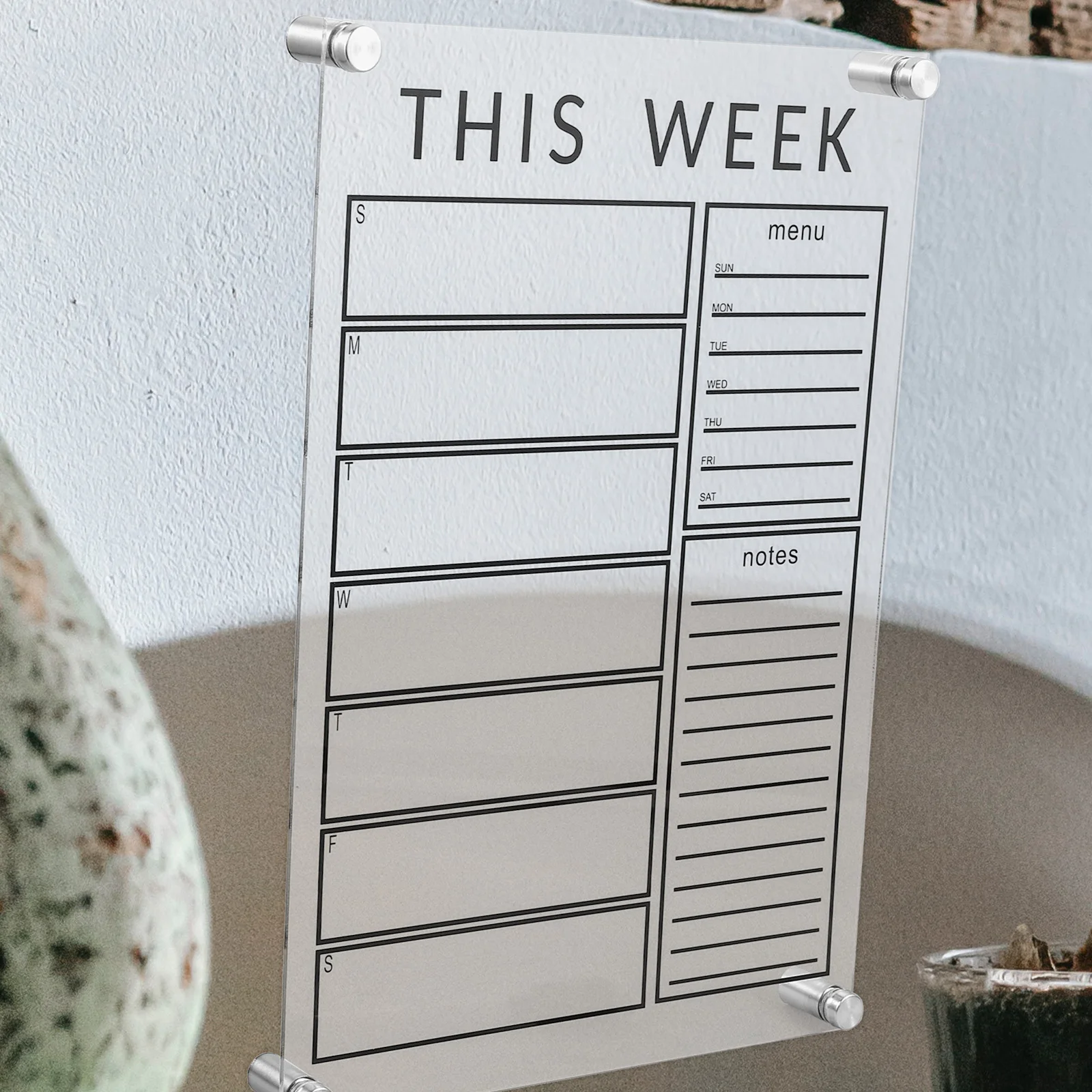 

1Set Erasable Weekly Planner Board Acrylic Memo Board for Home Office School Weekly Reminder Message Display Lightweight and