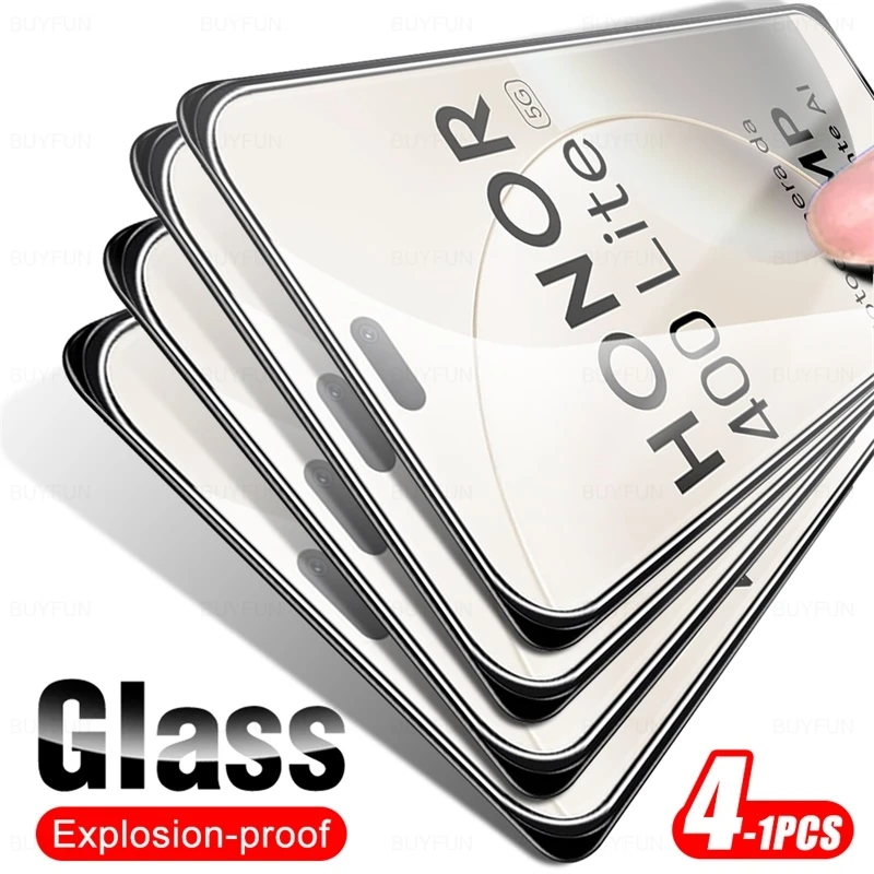 4-1 pièces 9H verre trempé clair pour Honor 400 Lite 400Lite lumière éclairée 5G protecteur d'écran anti-déflagrant HD boîtier en cristal amical 4-1 pièces 9H verre trempé clair pour Honor 400 Lite 400Lite lumière éclairée 5G protecteur d'écran anti-déflagrant HD boîtier en cristal amical