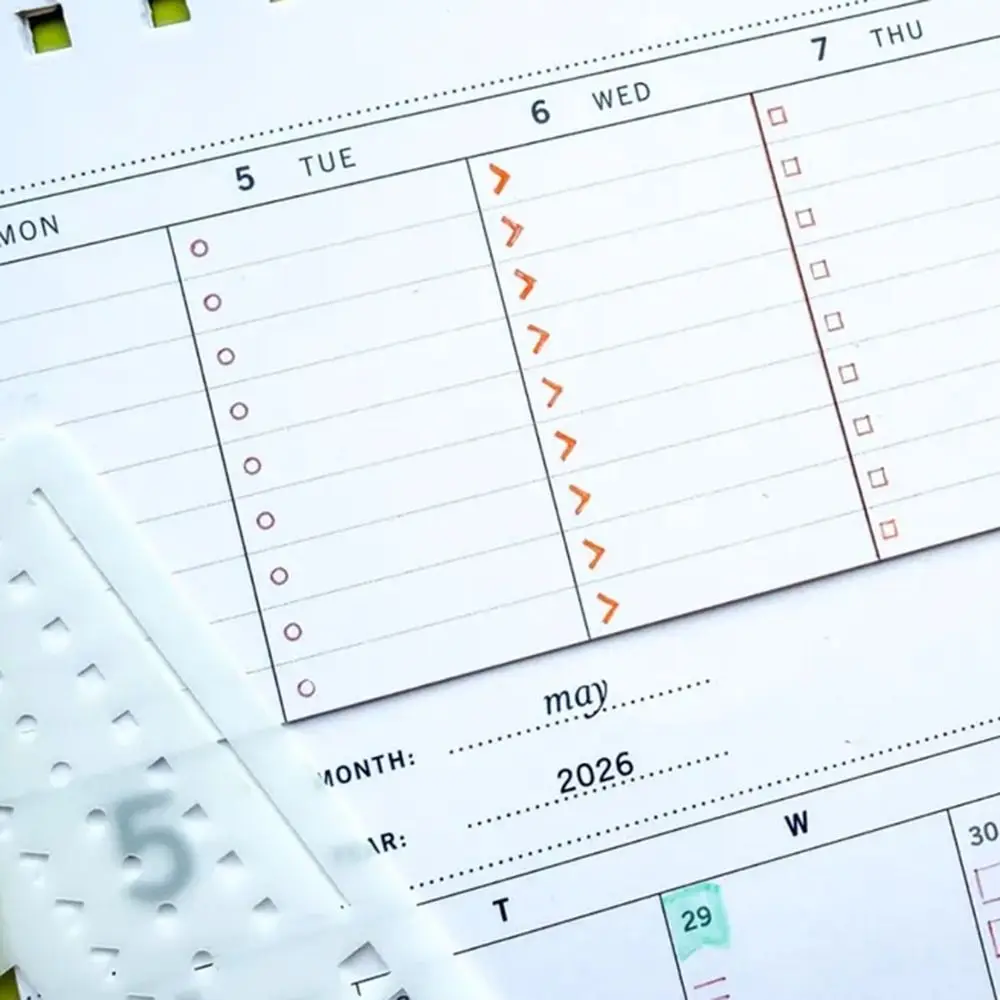 

Manual Templates for Planning Calendar Reusable Transparent Log Planning Template Dot Grid Handmade Flexible Record Template