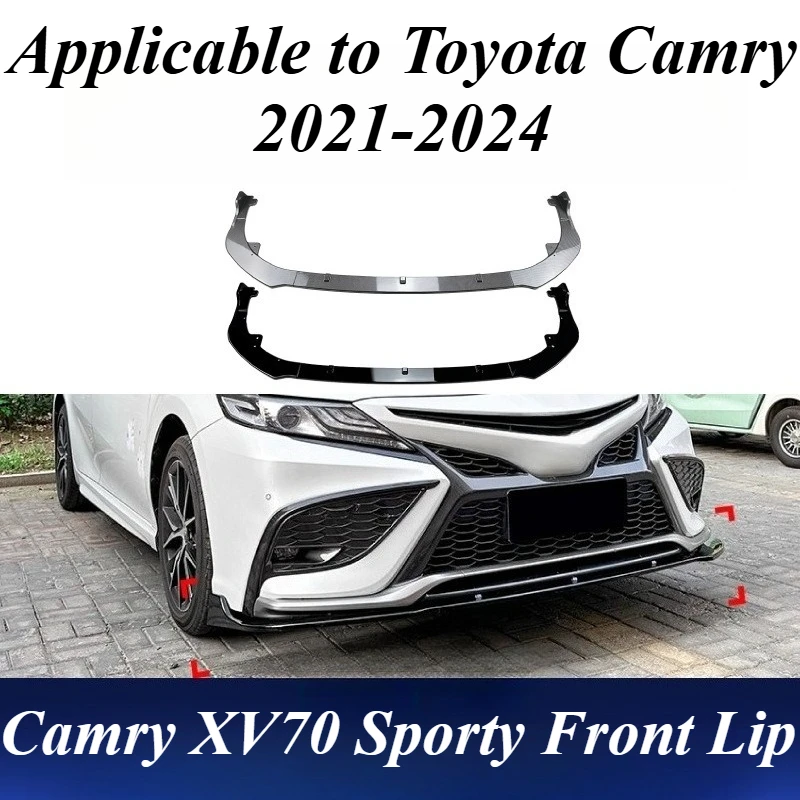 

For Toyota Camry XV70 2021-2024 Front Bumper Lip Splitter Gloss Black ABS Material Sport Style Body Kit Styling Bumper Protector