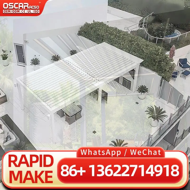 DIY Waterproof Bioclimatic Awning Cover Louvre Roof Outdoor Aluminum Pergola for Gardens Patios Yards pergolas