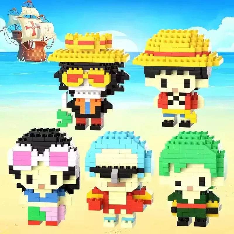 One Piece Building Block Set, Luffy and Zoro Figures, Anime Action Figures, Nami and Usopp Toys, Children's Toy Gifts