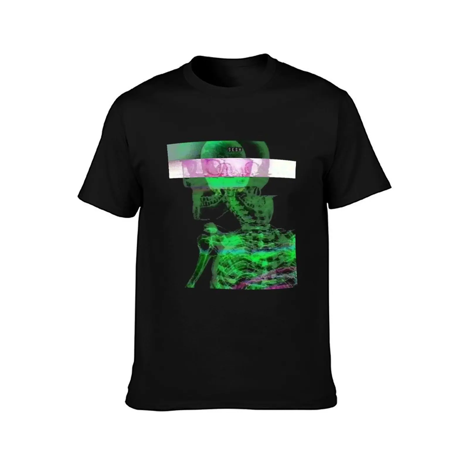 SESH SKULL GLITCH T-Shirt Holiday Simple Tee Shirt