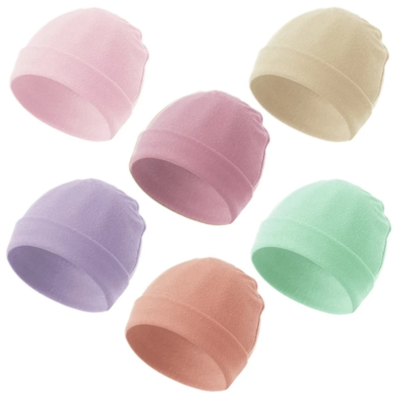 Q0KB Newborns Hospital Hat Comfortable Baby Fetal Caps for Boy Girls 0-12 Month Windproof Bonnet Hats Fashionable Headwrap