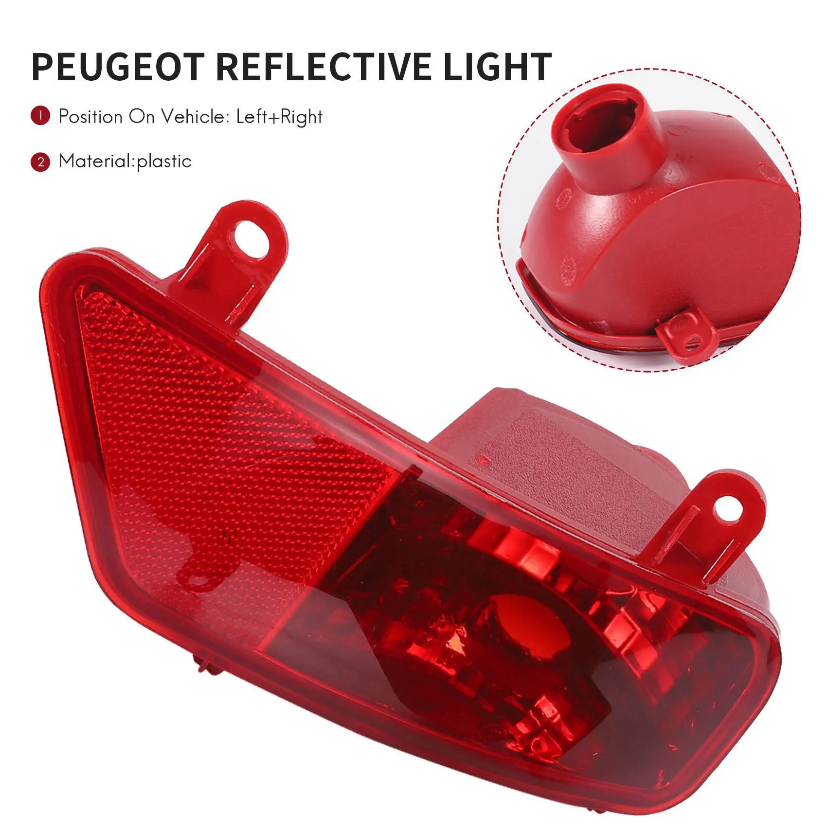 A13Z-Car Rear Bumper Fog Lights Reflective Lights For 3008 2009 2010 2011 2012 2013 2014 2015 5.0 2 R