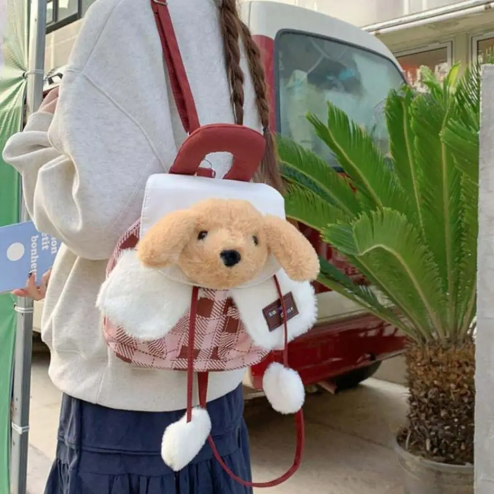Adjustable Straps Cartoon Dog Backpack Creative Large Capacity Rabbit Schoolbag Portable Animal Shoulder Bag Lady