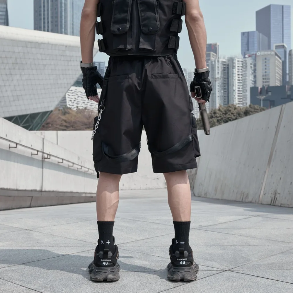 Functional Workwear Shorts Men's Summer Paratrooper Pants Loose Sports Five Quarter Streetwear Mid Pants Men Clothing