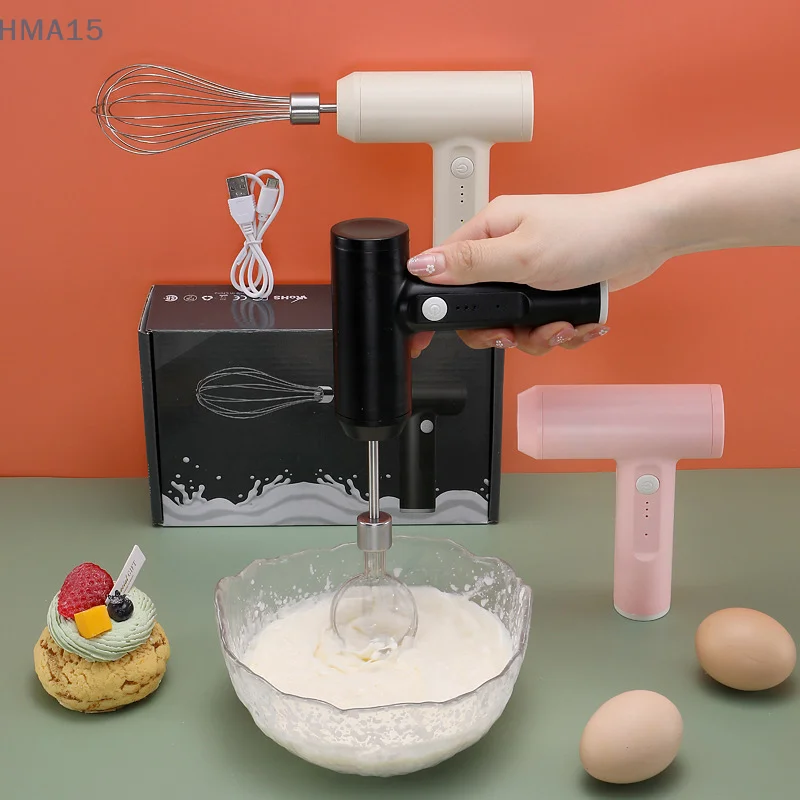 Wireless Electric Food Mixer Portable 3 Speeds Egg Beater Baking Dough Cake Cream Mixer Portable Handheld Blender