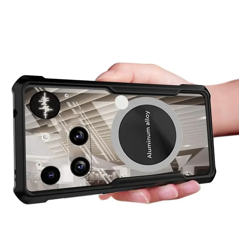 

For Nothing Phone 3 3A Pro Case Car Mounted Magnetic Suction Airbag Bumper Clear Shell For Nothing Phone 3 3A Pro Cover Fundas