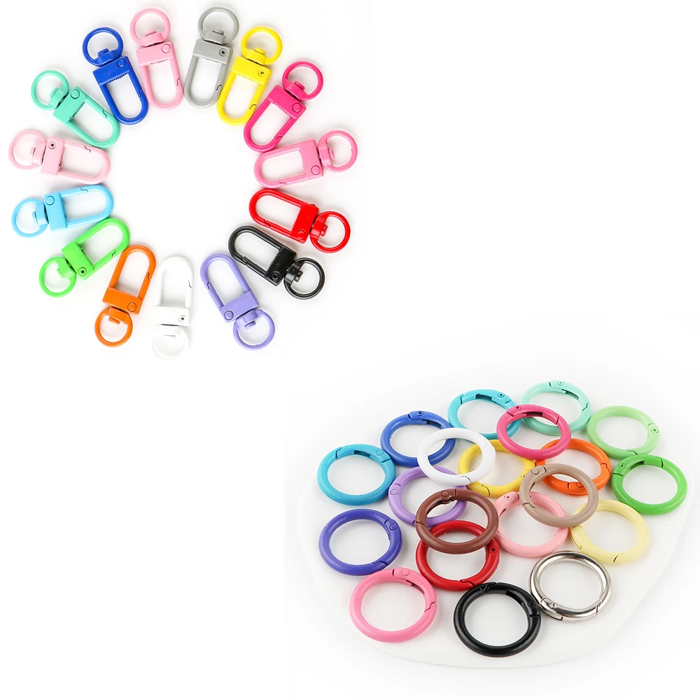 

50/100/200Pcs Keyring Alloy Snap Lobster Clasp Hooks Keychain Findings for DIY Key Chain Necklace Bracelet Supplies Wholesale